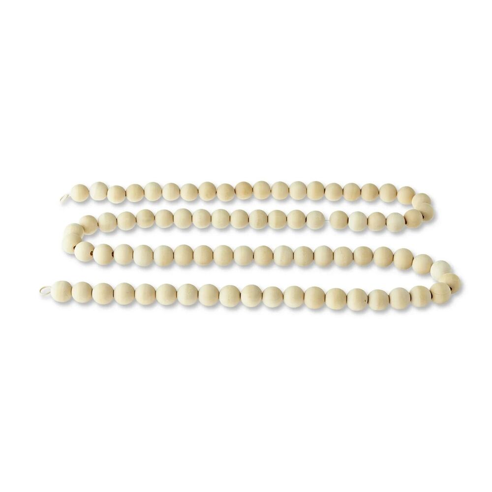 Rustic Wood Bead Garland, 6 ft, by Holiday Time - Natural
